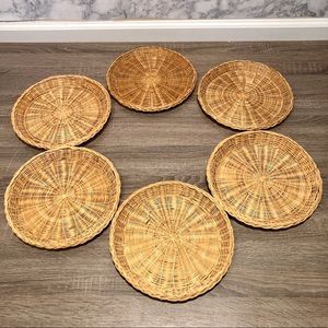 6 Wicker Plate Holders Wall Collage Decor